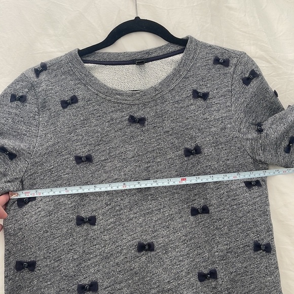 J. Crew Bow Embellished Gray Sweatshirt Top, medium - Picture 9 of 9